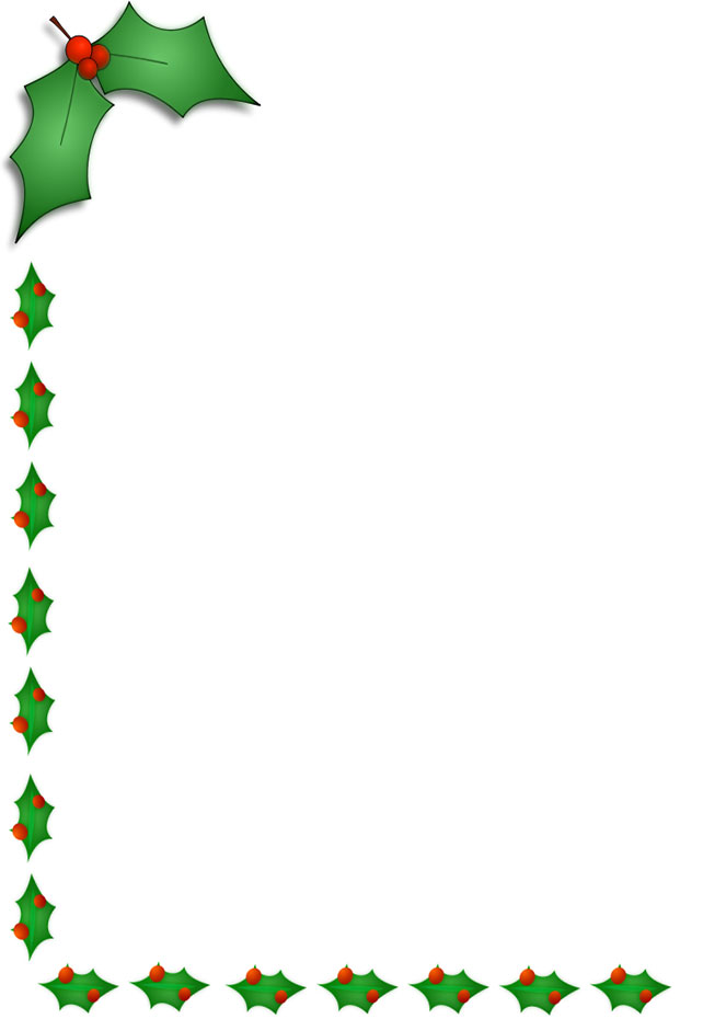 Christmas holly boarder clipart