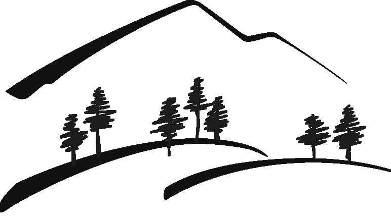 Mountain road journey clipart black and white