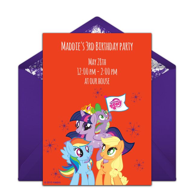 Free My Little Pony Flag Invitations | My Little Pony Invitations ...