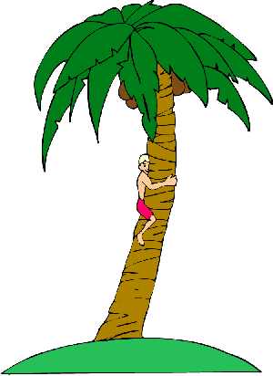 Man with coconut tree clipart