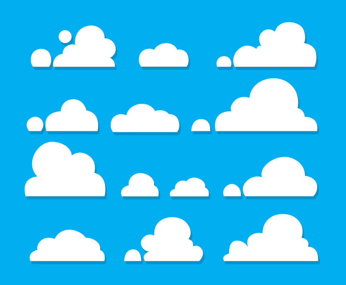 White Clouds Vector Set Vector Art & Graphics | freevector.com