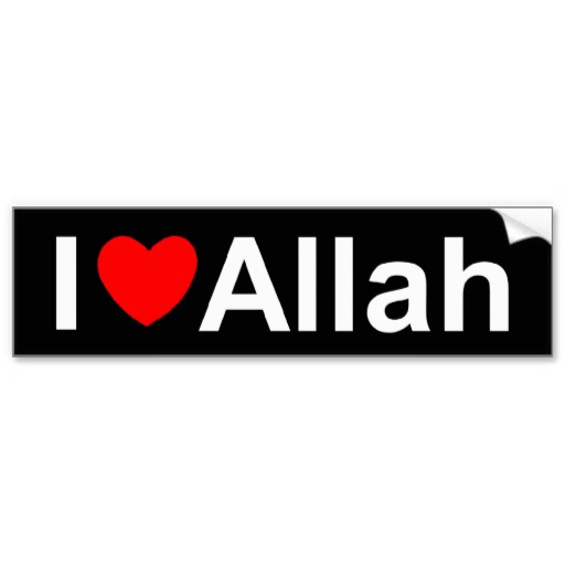 I Love (Heart) Allah Bumper Sticker from Zazzle. - ClipArt Best ...