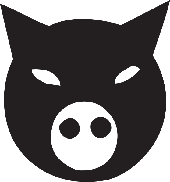 Black Pig Face Clip Art - vector clip art online ...