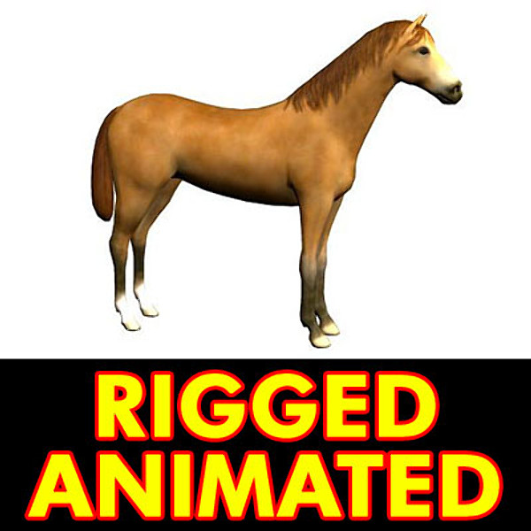 3d horse rigged animation walk