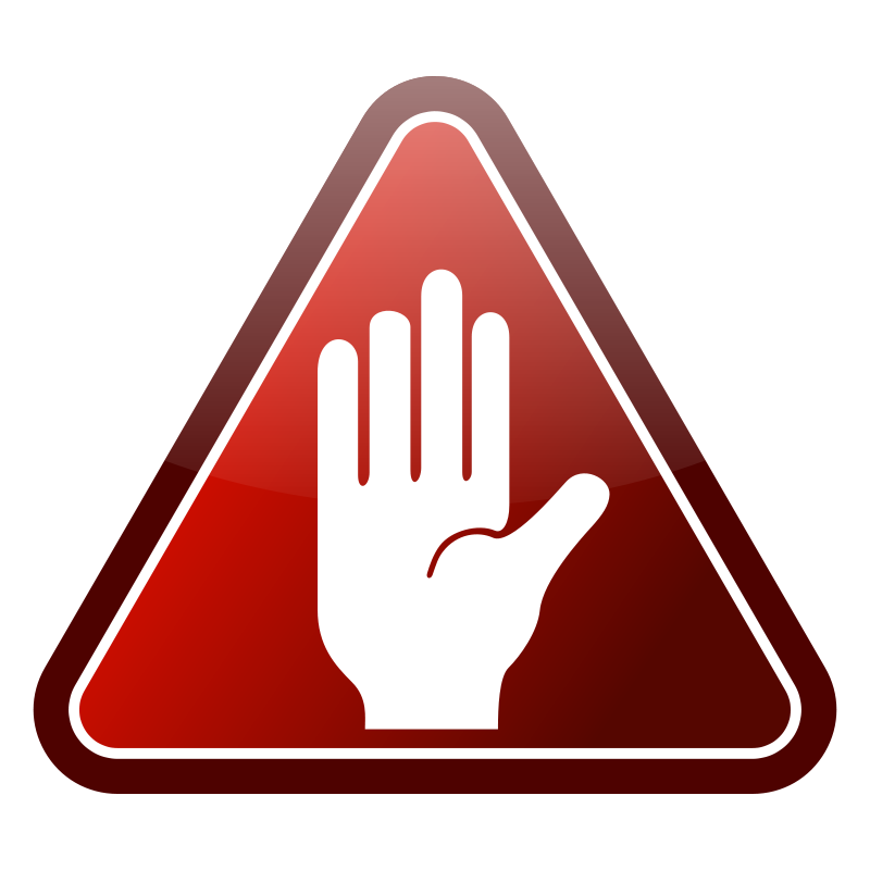 Red triangle hand icon Free Vector / 4Vector