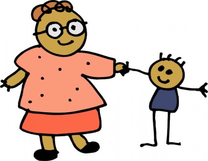 Mom Holding Childs Hand clip art Free vector in Open office ...