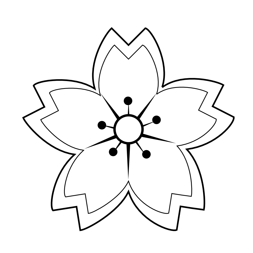 Plant Flower Sakura 1 Black White Line Art Tattoo Tatoo xochi.info ...