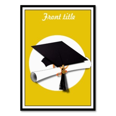 Wedding Business Cards - Graduation Cap & Diploma - Gold ...