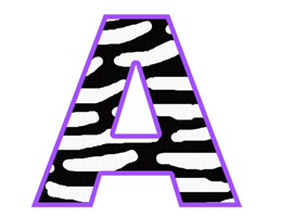 Purple Zebra Print Alphabet Letter Jungle Girls Wall Art Decals ...
