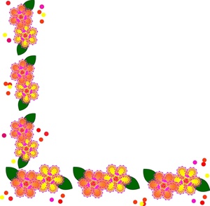 Floral Border Clipart Image - Page Border With Orange And Yellow ...