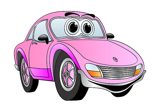 Pink Sports Car Cartoon" by Graphxpro | Redbubble - ClipArt Best
