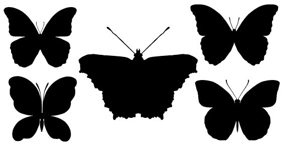 Butterfly Silhouettes Free Vector | Download Free Vector Graphic ...