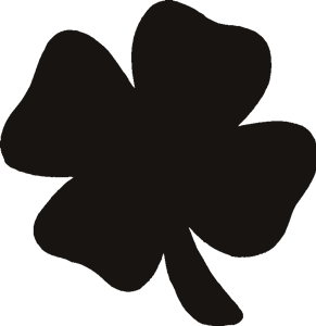 Four leaf clover clipart black and white