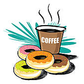 Clipart coffee and donuts