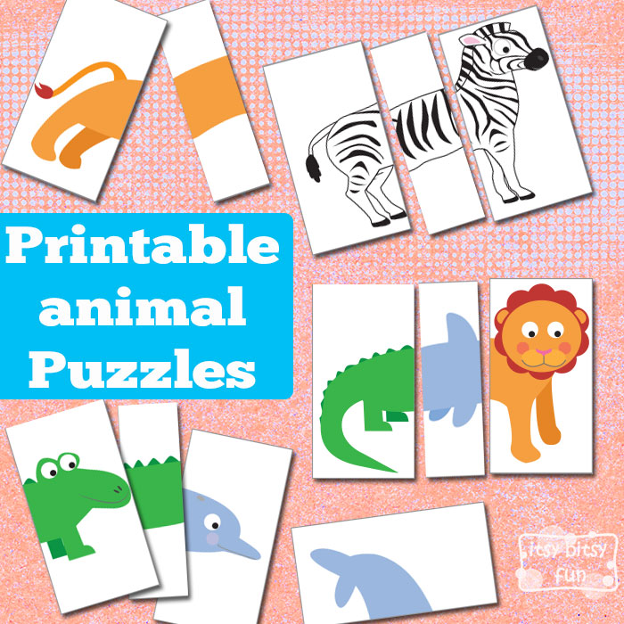 Printable Animal Puzzles {Busy Bag} - Itsy Bitsy Fun