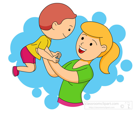 Mother and baby boy clipart