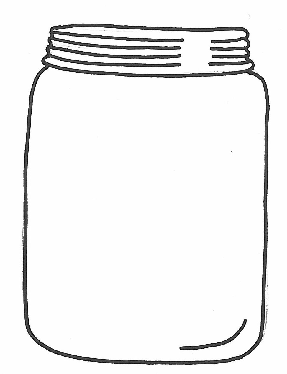 Open mason jar black clipart