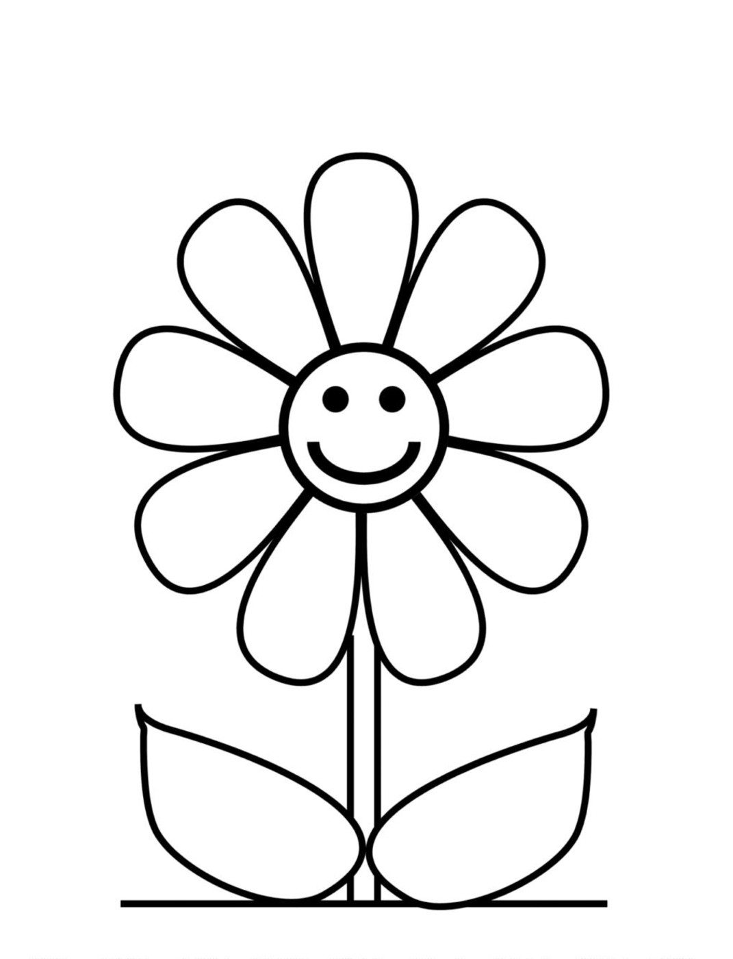 Simple Flowers : Sun And Flower Coloring Page. Simple Daffodil ...