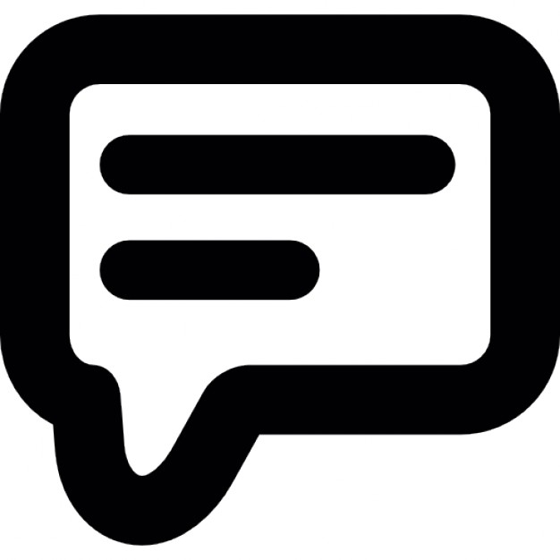 Comment rounded speech bubble with text lines inside Icons | Free ...