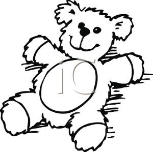 Free teddy bear clipart black and white