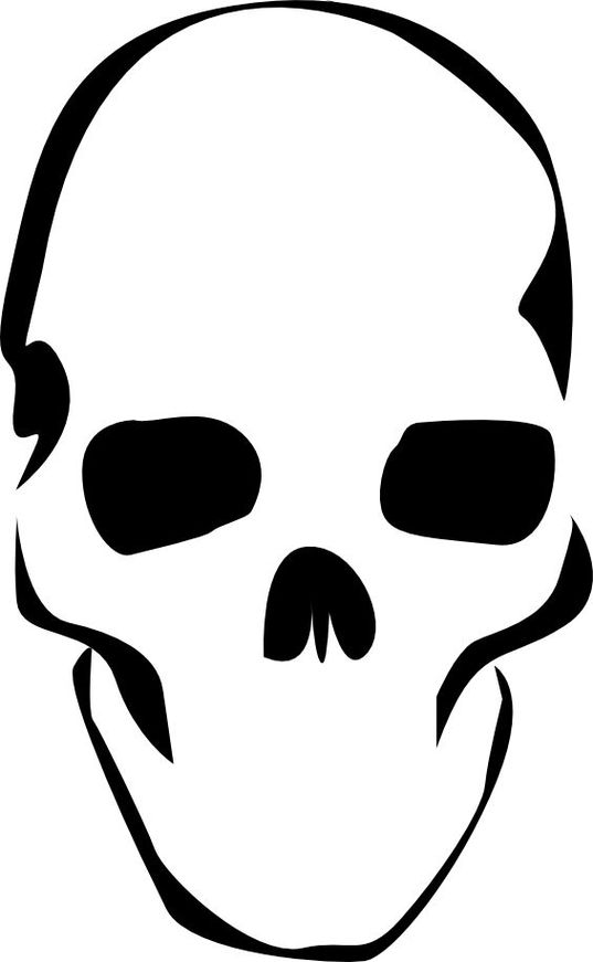 Simple A3 Printable Skull Stencil Stencils Pinterest Clipart ...