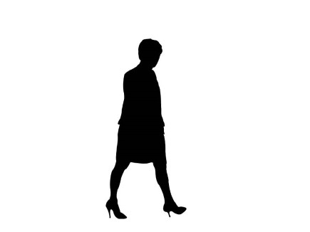 silhouette woman walking away