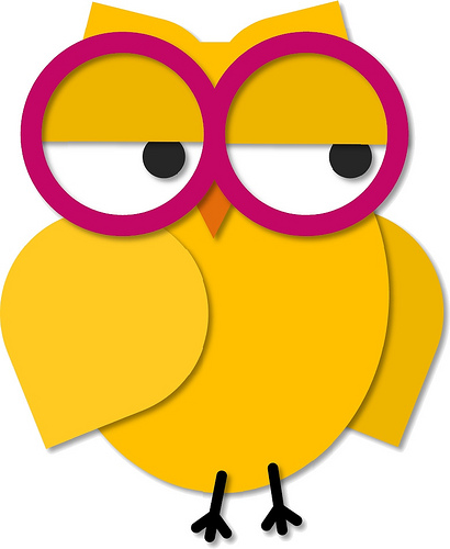 Owl with glasses clipart