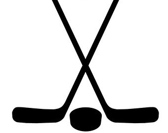 Crossed ice hockey sticks clipart