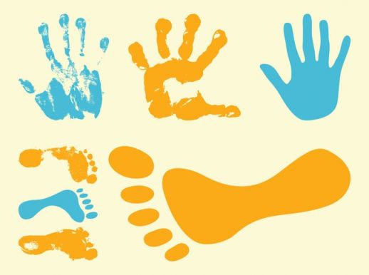 Footprints And Hand Prints Vector - AI PDF - Free Graphics download