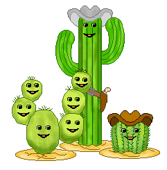 Cactus Clip Art of Cactus Wearing Hats and Guns