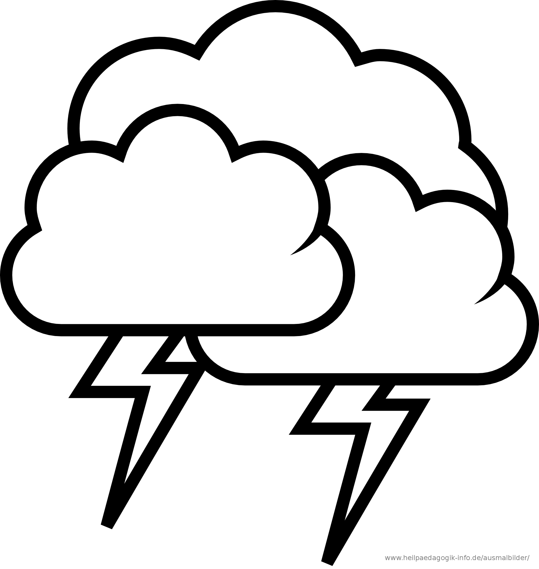 Thunder Black And White Clipart