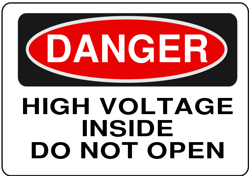 Free Clipart: Danger - High Voltage Inside Do Not Open | Objects ...