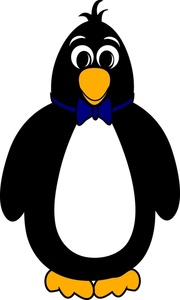 Cartoon Penguin With Bow Tie Clipart