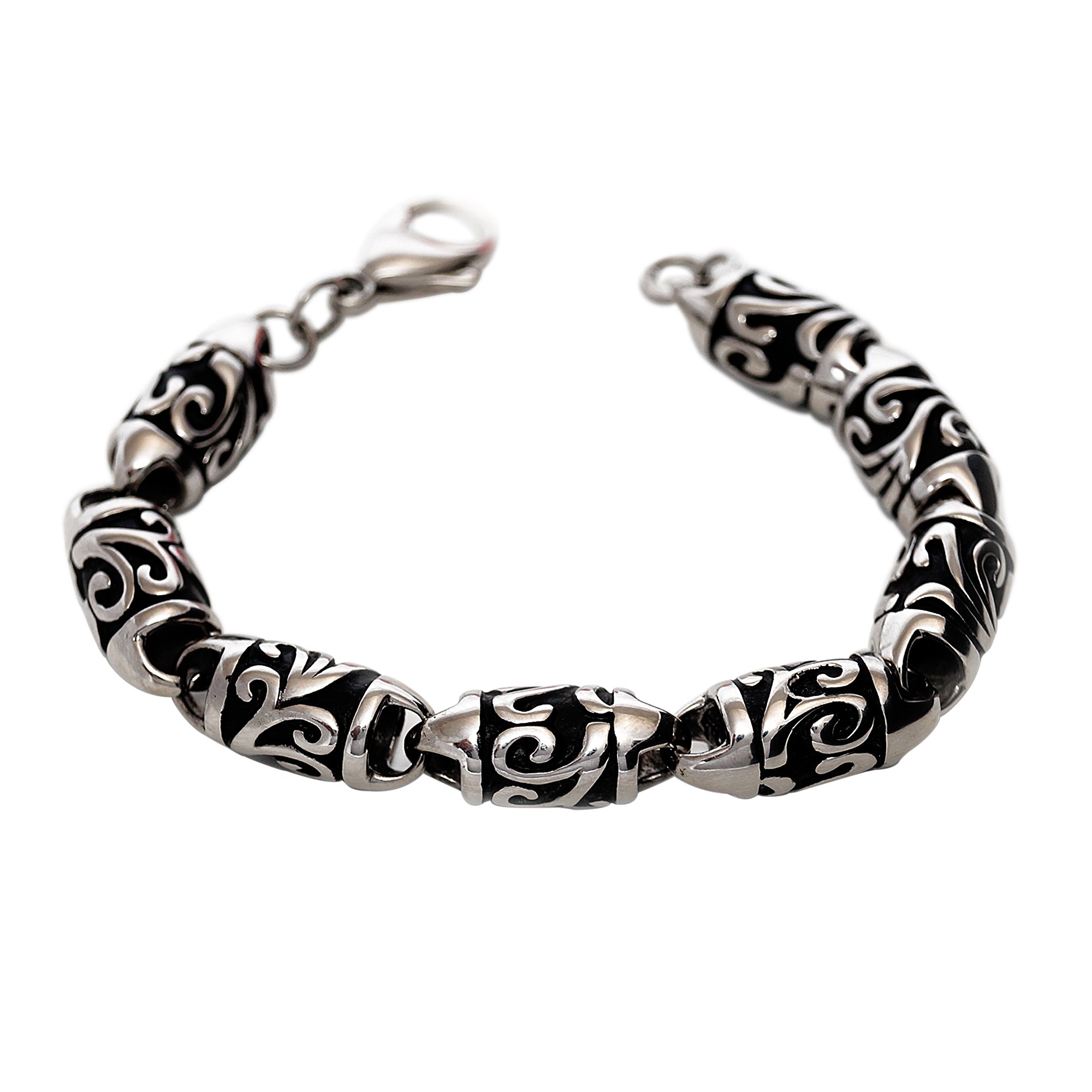 Tribal Link Bracelet in Stainless Steel (9")