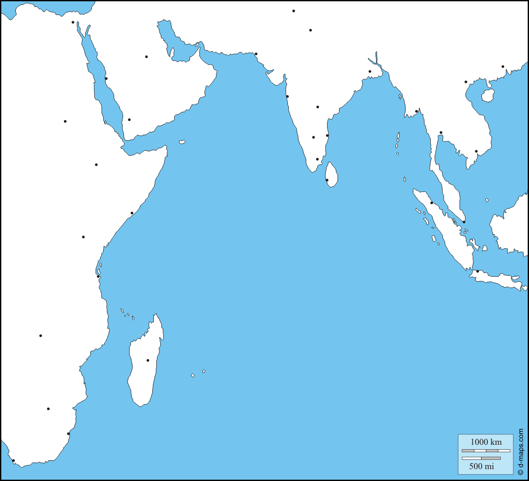 Indian Ocean: Free maps, free blank maps, free outline maps, free ...