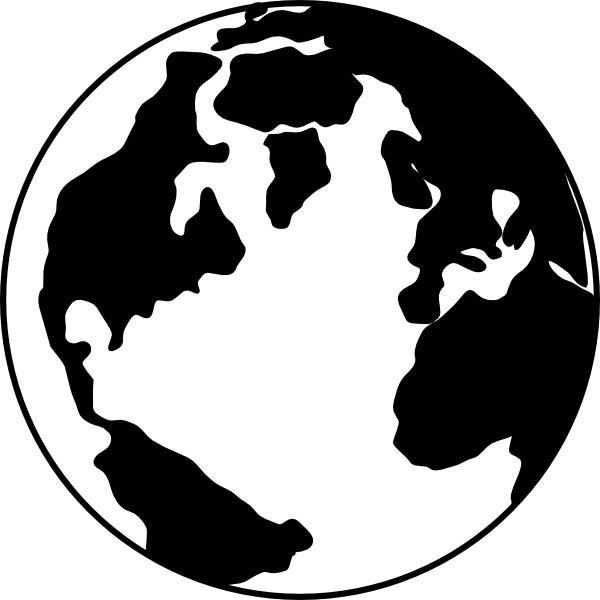 Black and white earth clipart
