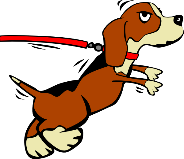 Dog On Leash Cartoon Clip Art - vector clip art ...