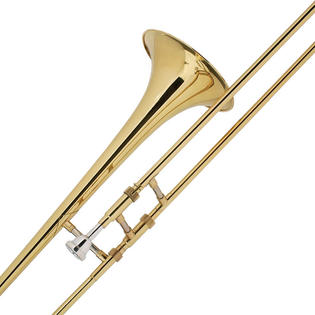 Mendini by Cecilio MTB-L Gold Lacquer B Flat Slide Trombone + ...