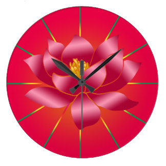 Lotus Flower Wall Clocks | Zazzle