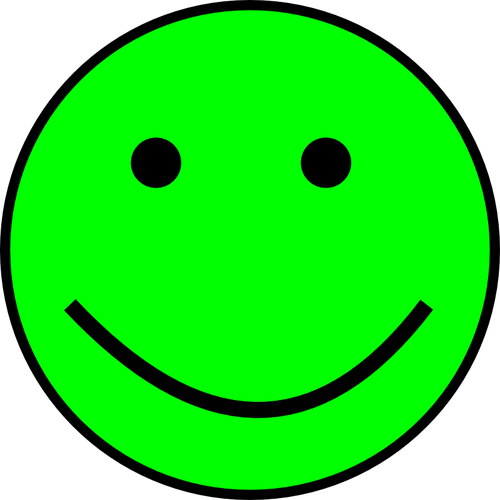Happy green positive face emoticon vector illustration | Public ...