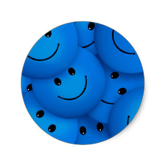 Blue Smiley Faces Stickers | Zazzle