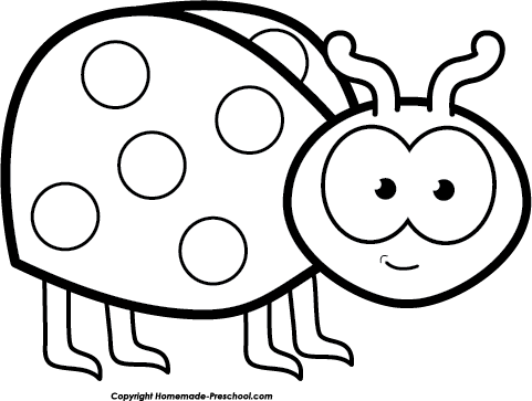 Black and white lady bug clipart