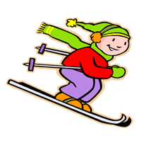 Skiing Cartoon Clipart Image Stick Figure Person Downhill Clipart ...