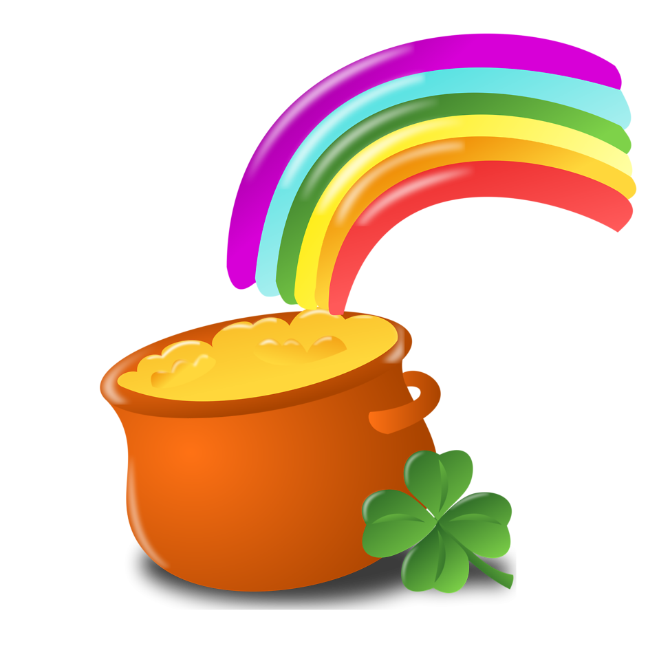 Pot of gold clipart no background