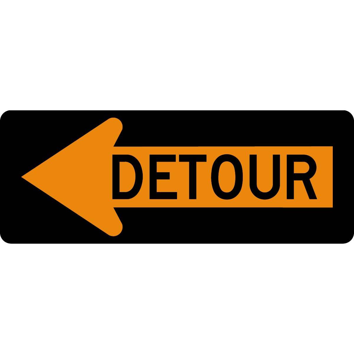 Detour Left-Arrow" Traffic Warning Sign | GEMPLER'S