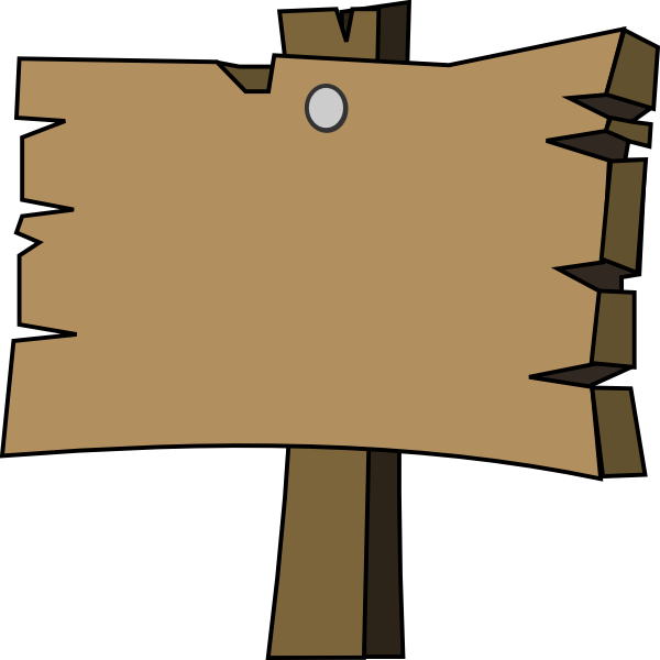 Cartoon Wooden Sign