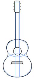 Acoustic Cartoon Guitar Step by Step Drawing Lesson