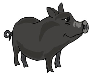 Black Pig Cartoon - ClipArt Best