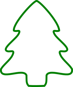 Clipart of an outline of a christmas tree