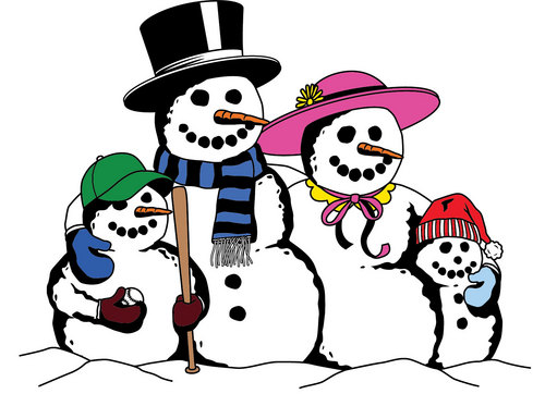 Snowman Family Clipart - Tumundografico